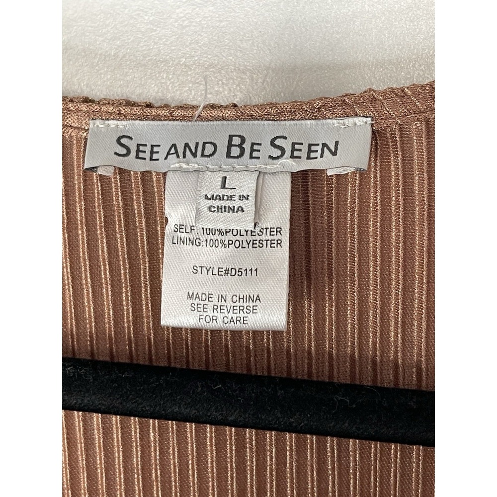 See‎ And Be Seen Beige Metallic Jumpsuit Size Large - Picture 12 of 13